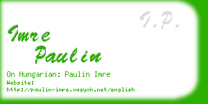 imre paulin business card